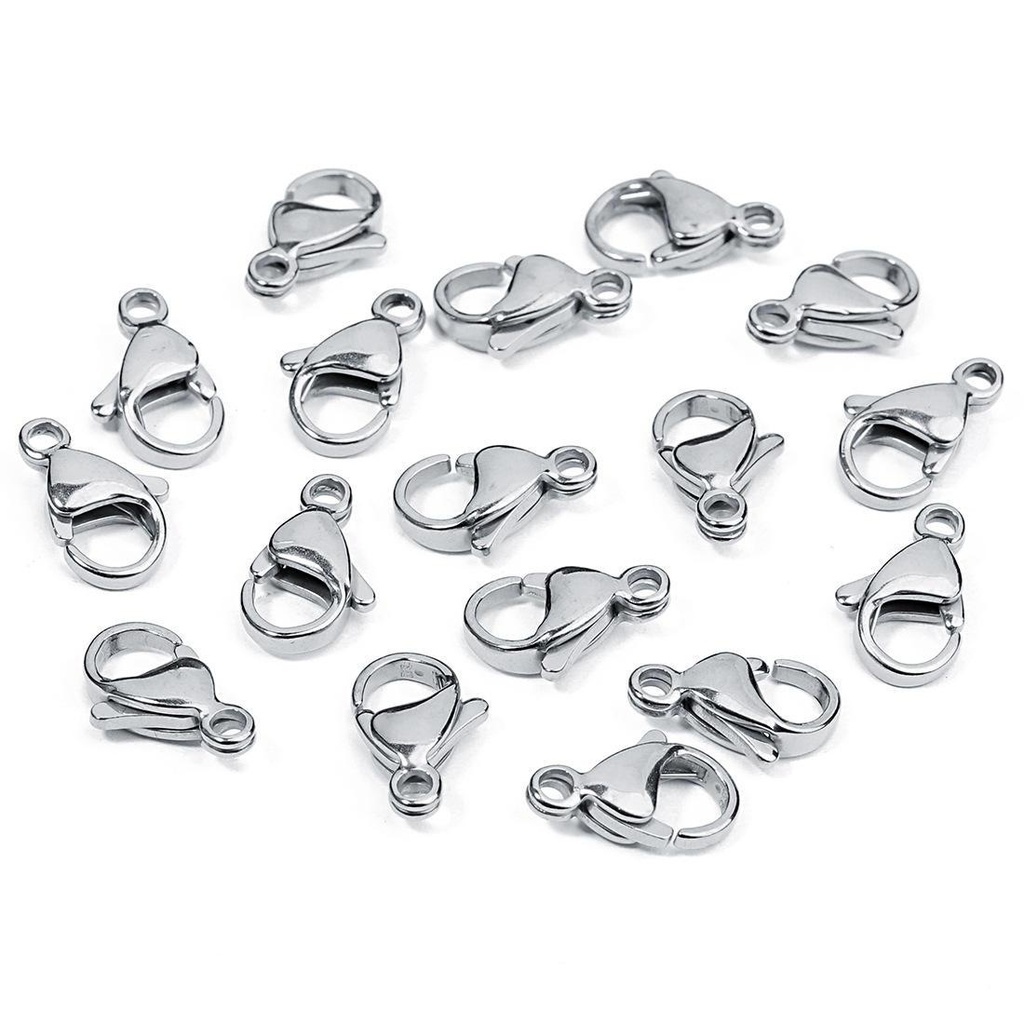 Fermeture Cartier, 13mm, Argent - 50 pièces