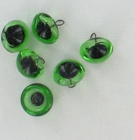 Yeux Verre Vert 20mm, 10 pc