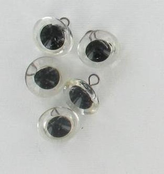 Yeux Verre Noir 12mm, 10 pc