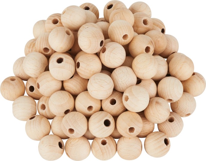 Boules en Bois 15mm, 50pc