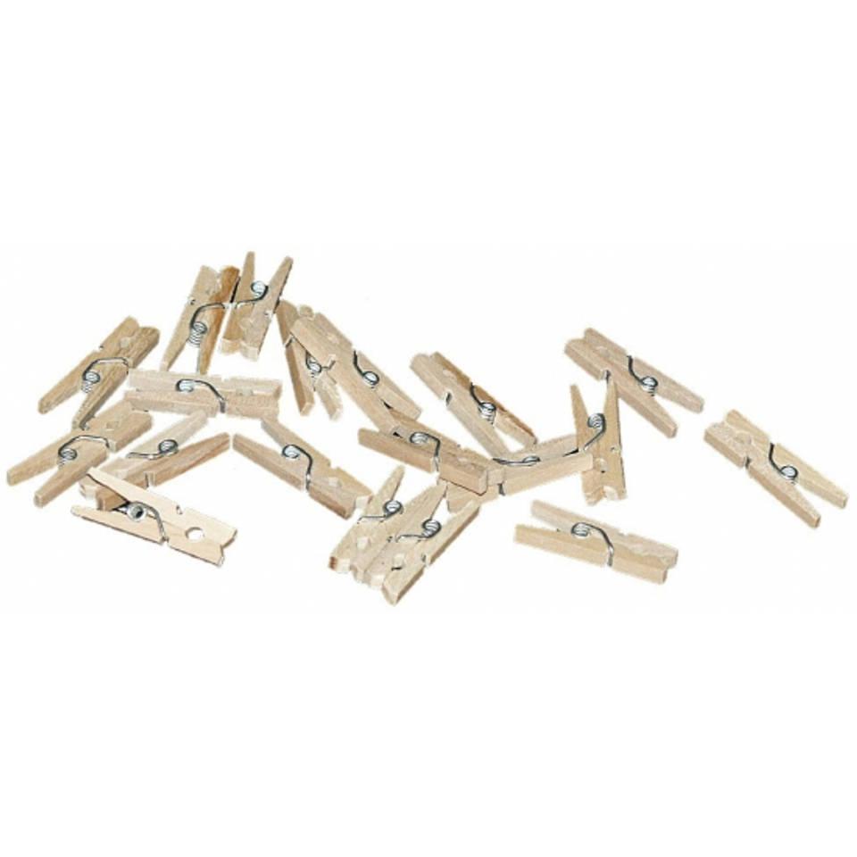 Wasknijpers midi naturel, L: 45 mm - B: 3 mm, 24 stuks