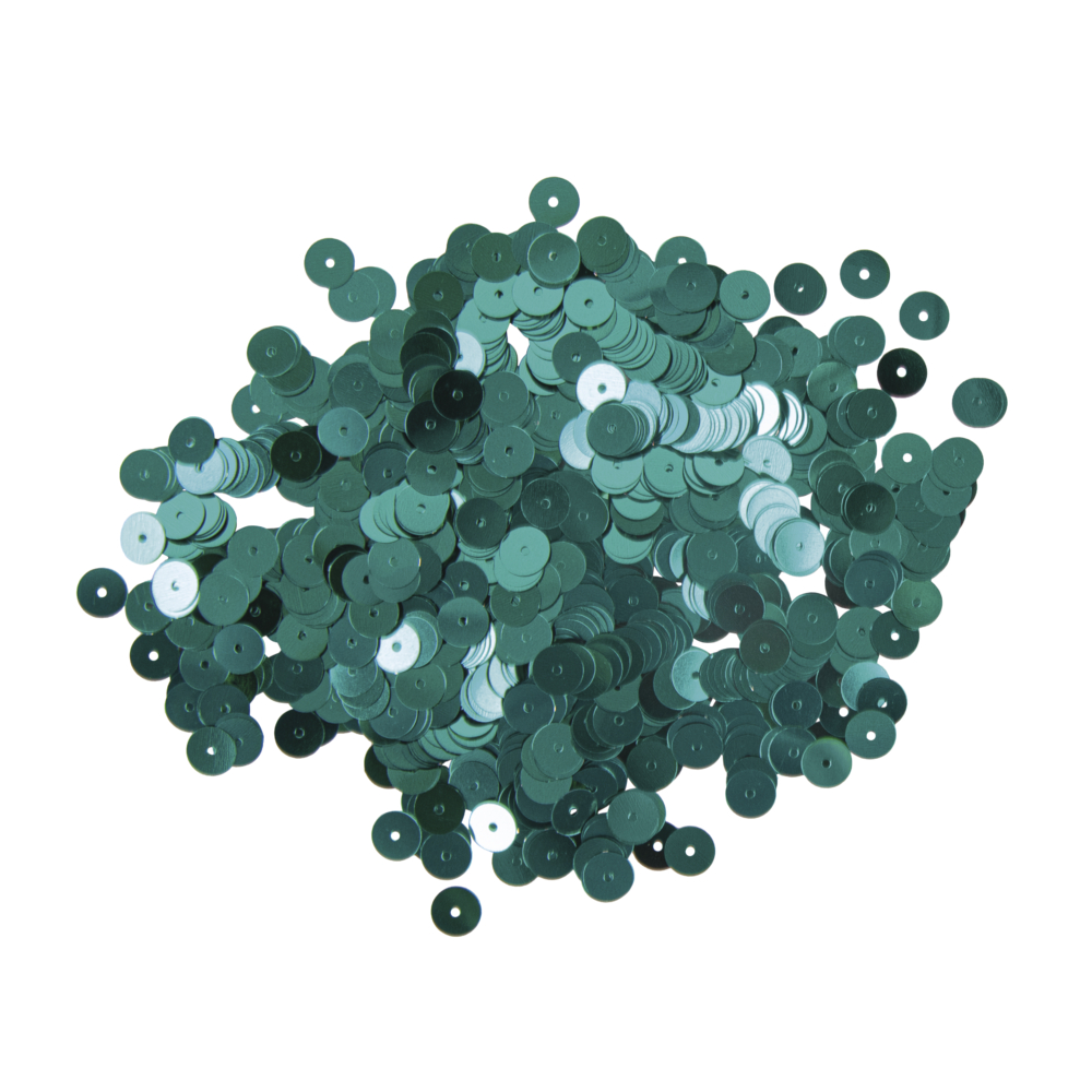 Paillettes lisses, 6mm ø, jade, boîte 4000 pièces