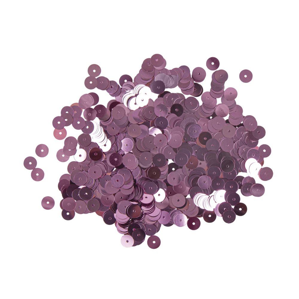 Paillettes lisses, 6mm ø, vieux rose, boîte 4000 pièces