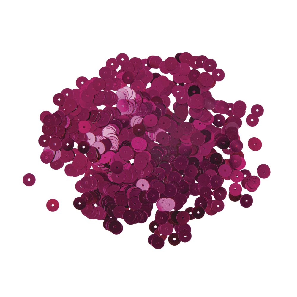 Paillettes lisses, 6mm ø, rouge lilas, boîte 4000 pièces