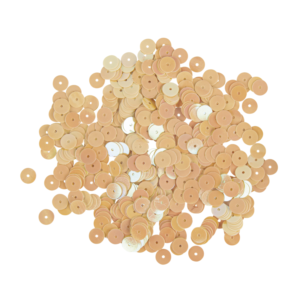 Paillettes lisses, 6mm ø, jaune irisé, boîte 4000 pièces