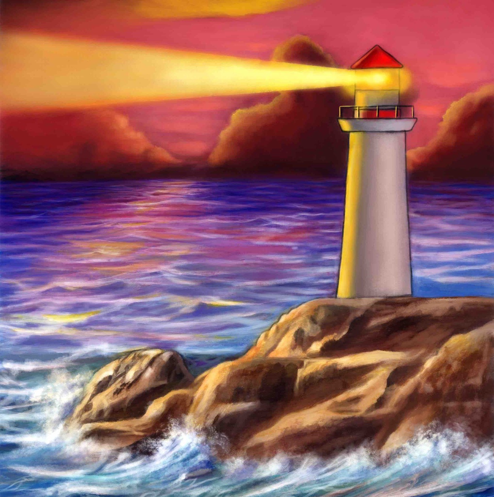 Crystal Card Kit ® Diamond Painting 18x18cm, Lighthouse 