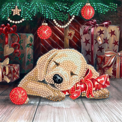 Crystal Card Kit ® Diamond Painting 18x18cm, Puppy 