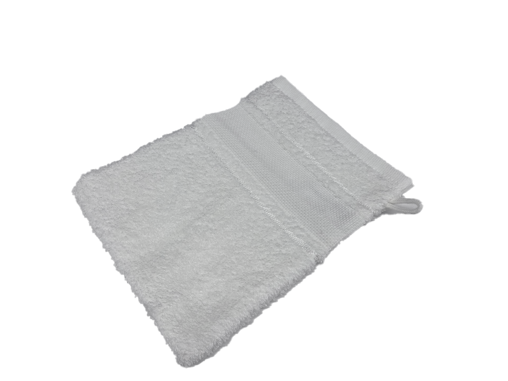 Gant de toilette Softline galon aida 23x15cm, blanc