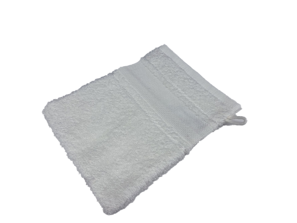 Gant de toilette Softline galon aida 23x15cm, blanc cassé