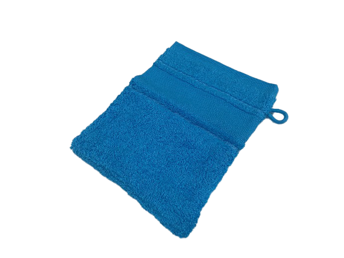 Gant de toilette Softline galon aida 23x15cm, turquoise