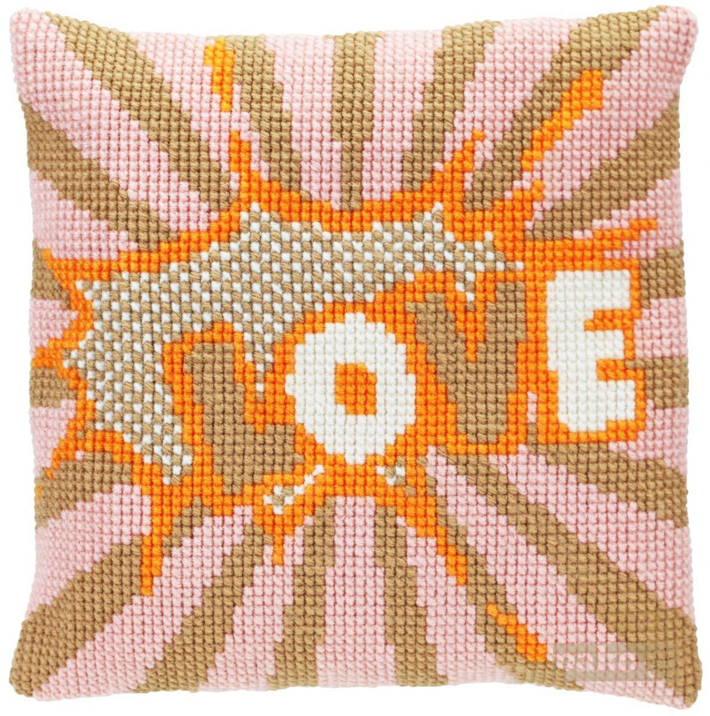 Kit coussin point de croix 40x40cm, Love modern