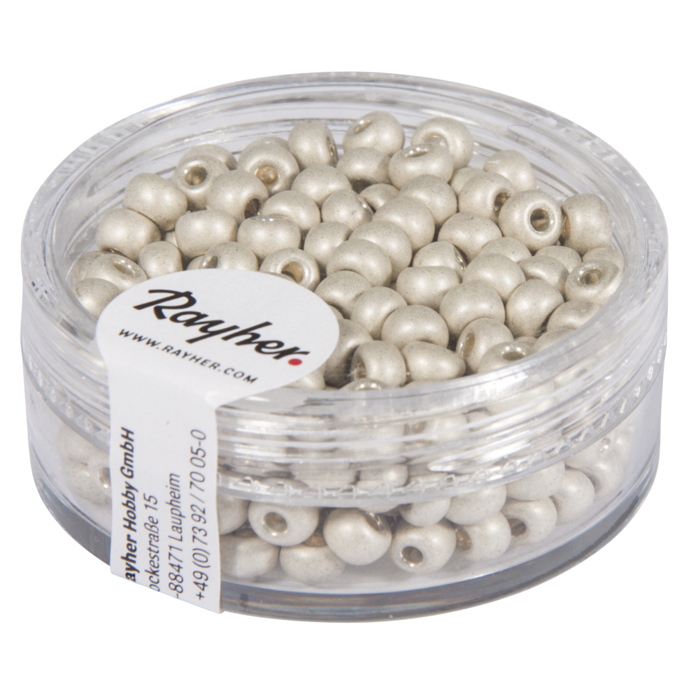 Metallic-rocailles, wit, 4 mm, doosje à 17 g - wit