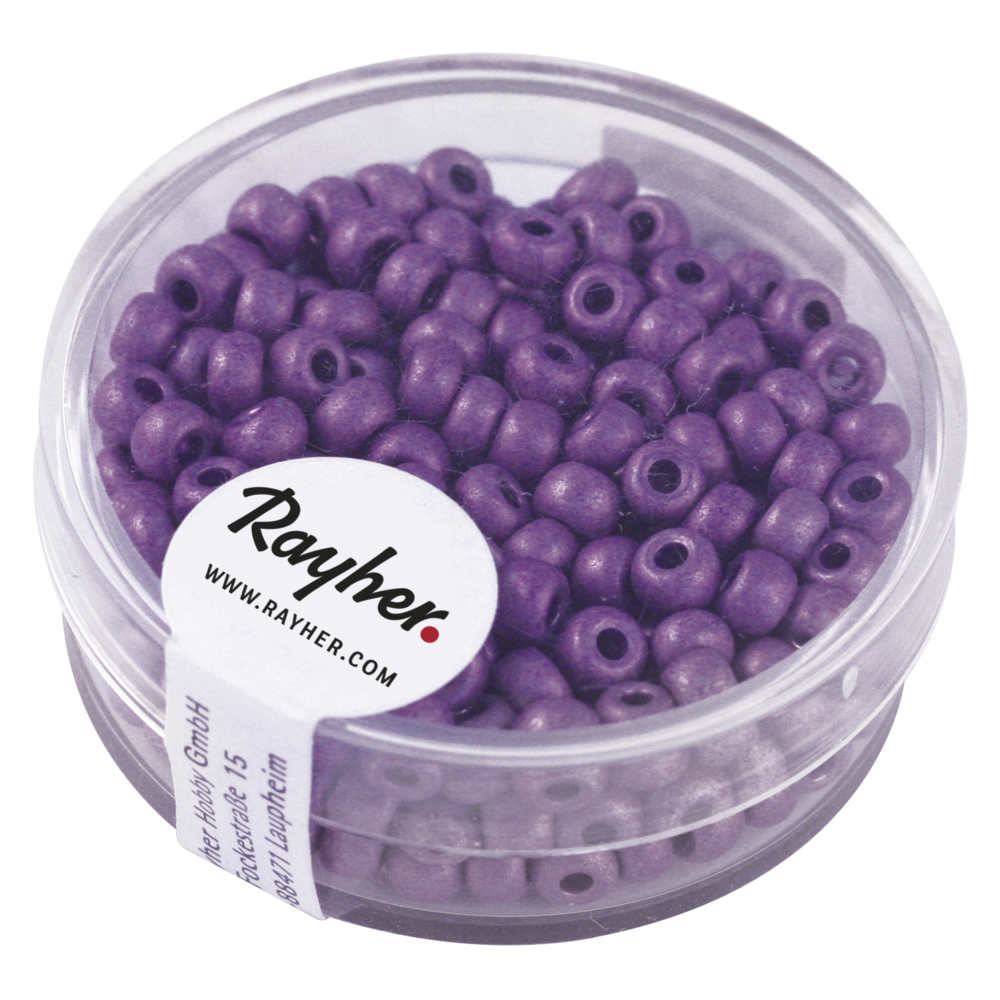 Metallic-rocailles, wit, 4 mm, doosje à 17 g - violet