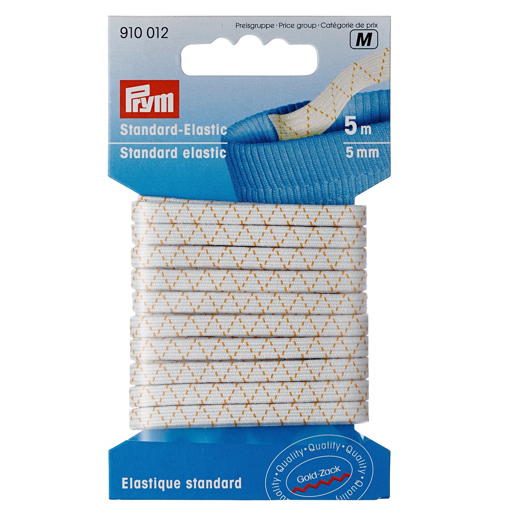 Elastique standard 5 mm blanc, 5 m