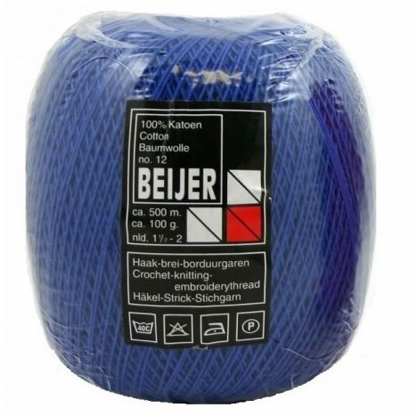 Glanskatoen n°12 - 100 gr, Korenblauw