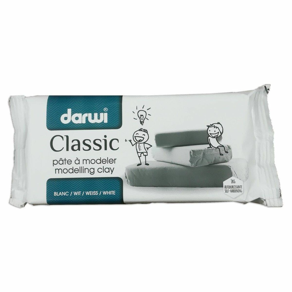 Darwi Classic, luchtdrogende boetseerklei, wit - 1000 gr