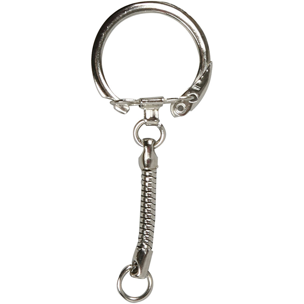 Anneau Porte-clefs avec chaine - 10 pièces