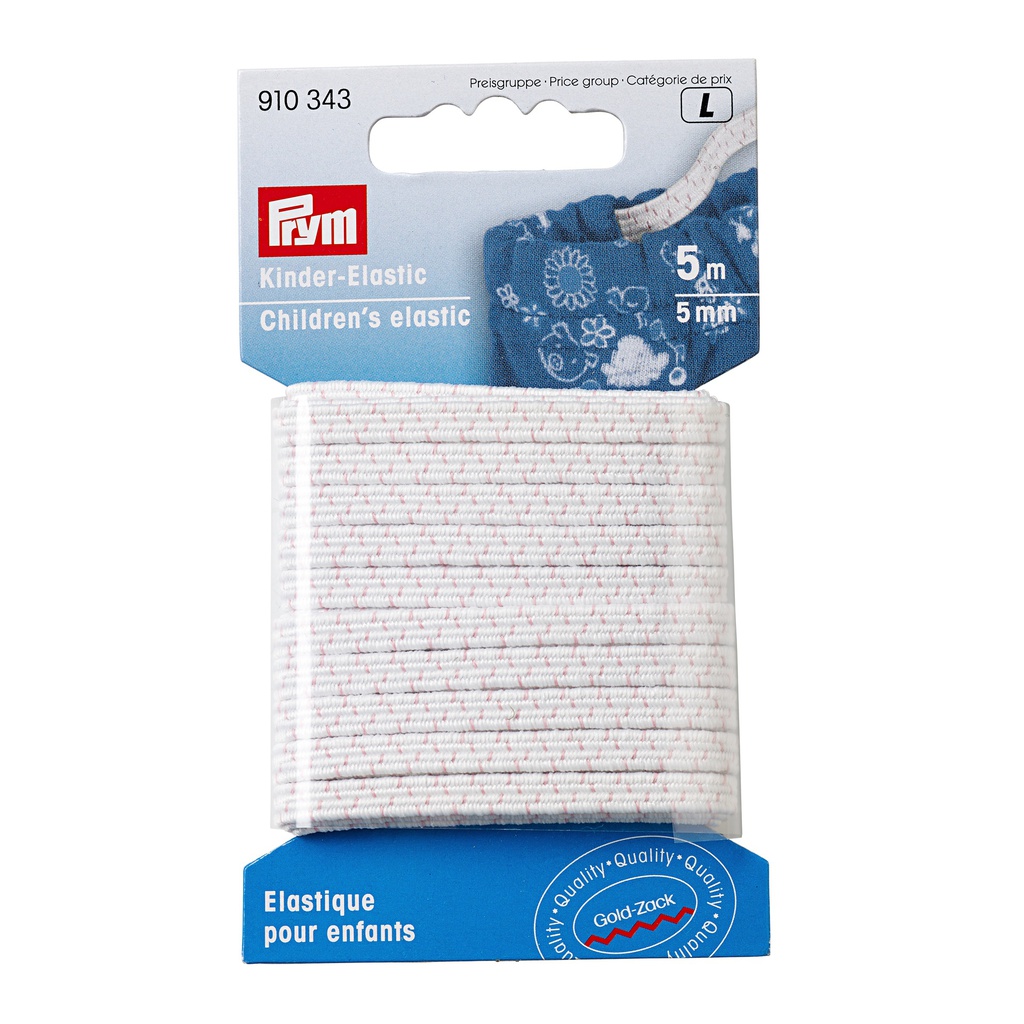 Elastique pour enfants 5 mm blanc, 5 m