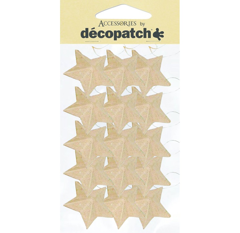 Décopatch Sachet de 15 étoiles avec cordon AC355O