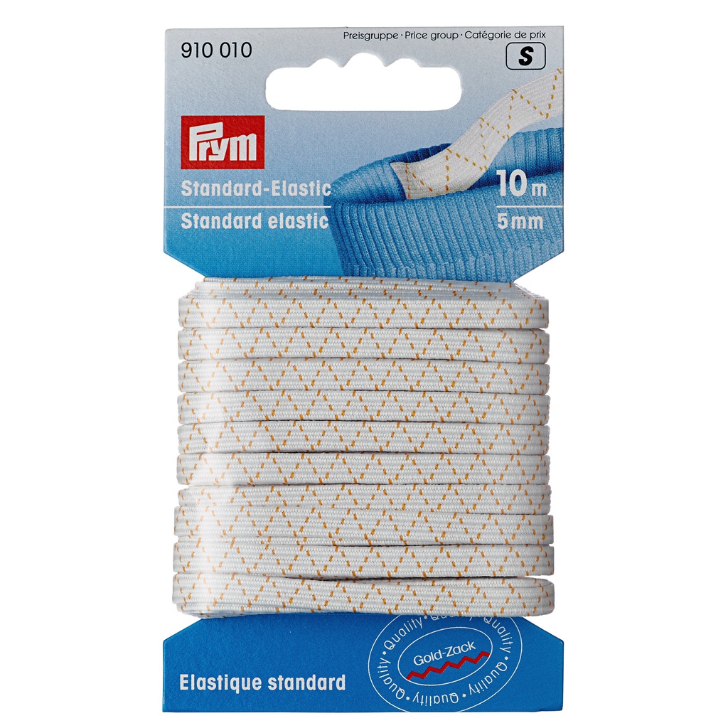 Elastique standard 5 mm blanc, 10 m