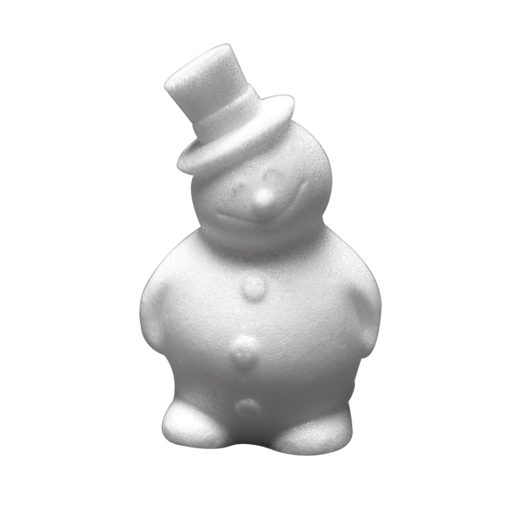 Bonhomme de neige en polystyrène, 17 cm