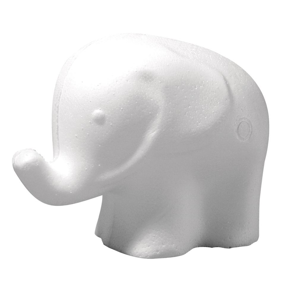 Eléphant en polystyrène, 10 cm