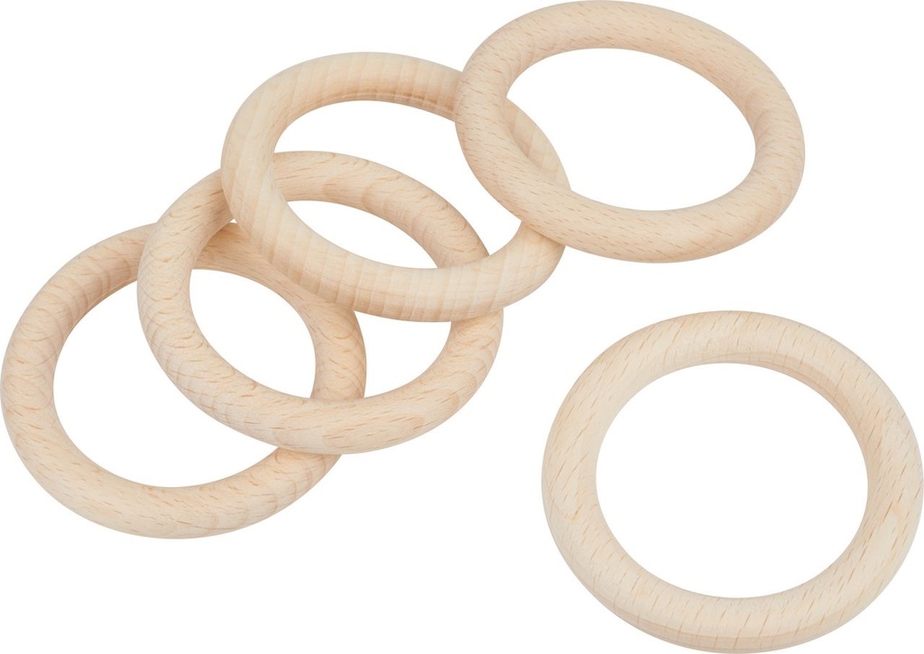 Houten Ringen 100 mm, Naturel - 10 stuks