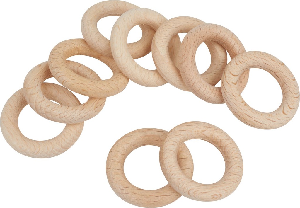 Anneaux en Bois 55mm naturel, 25 pc