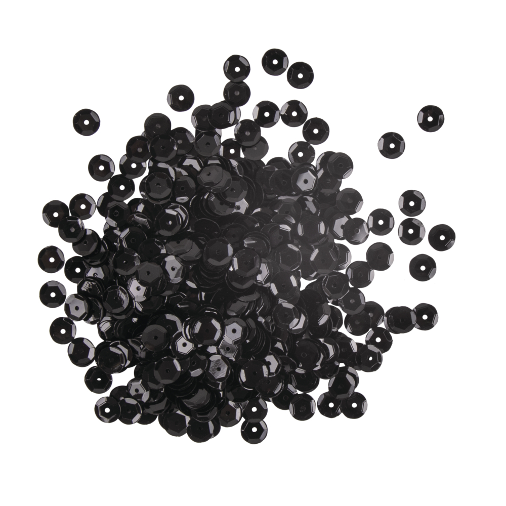 Paillettes bombées, 6mm ø, noir, boîte 4000pces