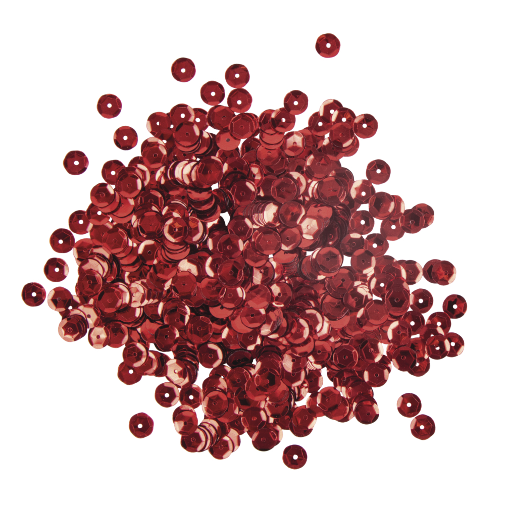 Paillettes bombées, 6mm ø, rouge, boîte 4000pces