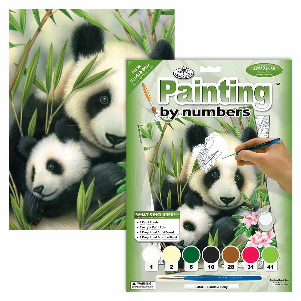 Painting by Numbers 225x305mm, Panda & Baby