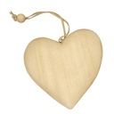 Hart in hout, 7cm - hanger