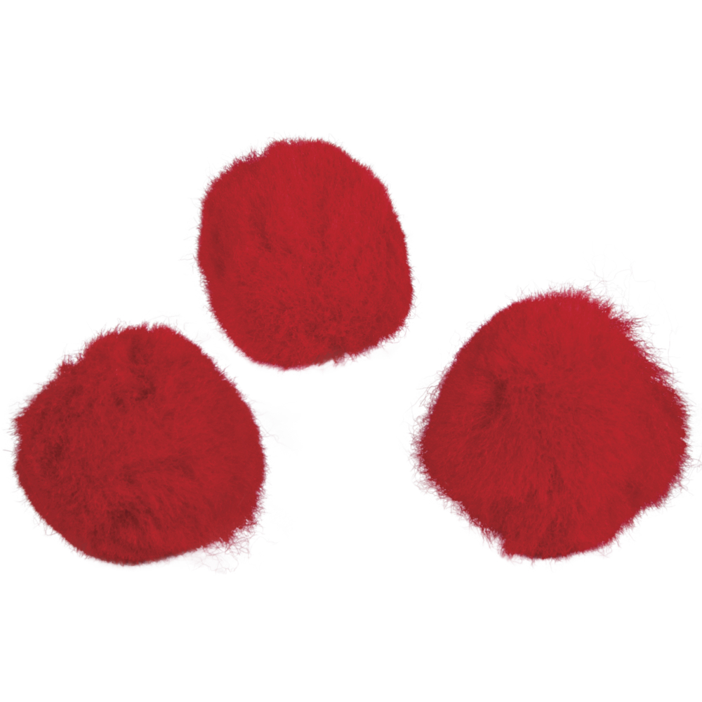 Pompons, 20 mm, 50 pces, Rouge