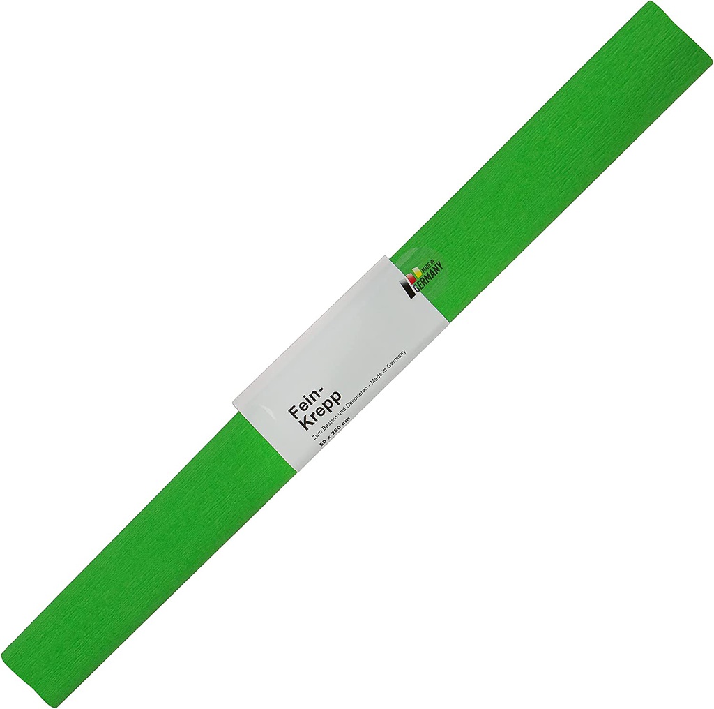 Papier crêpon, rouleau 50cmx2,5m, jaune vert