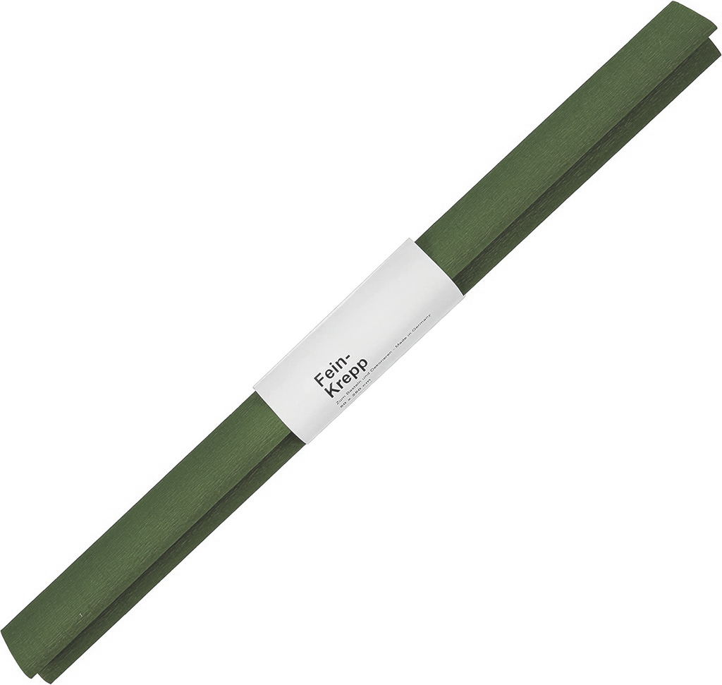 Papier crêpon, rouleau 50cmx2,5m, vert olive