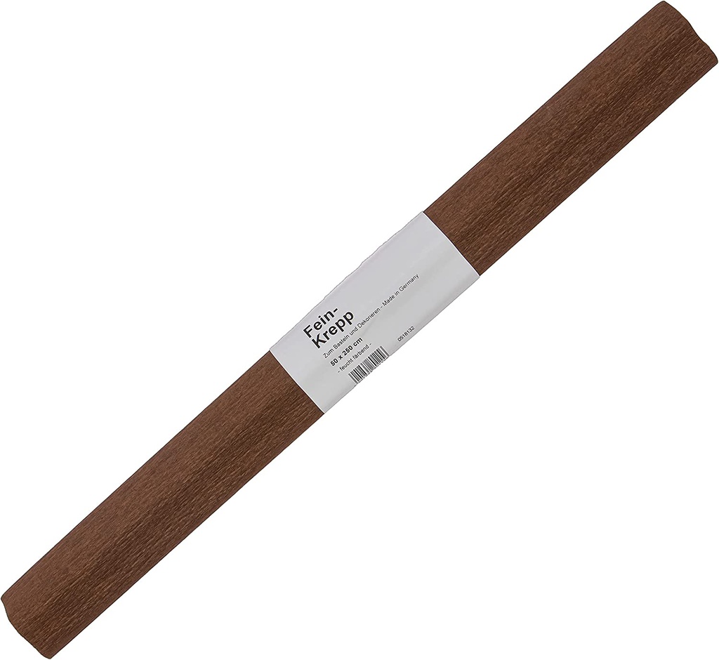 Papier crêpon, rouleau 50cmx2,5m, brun chocolat