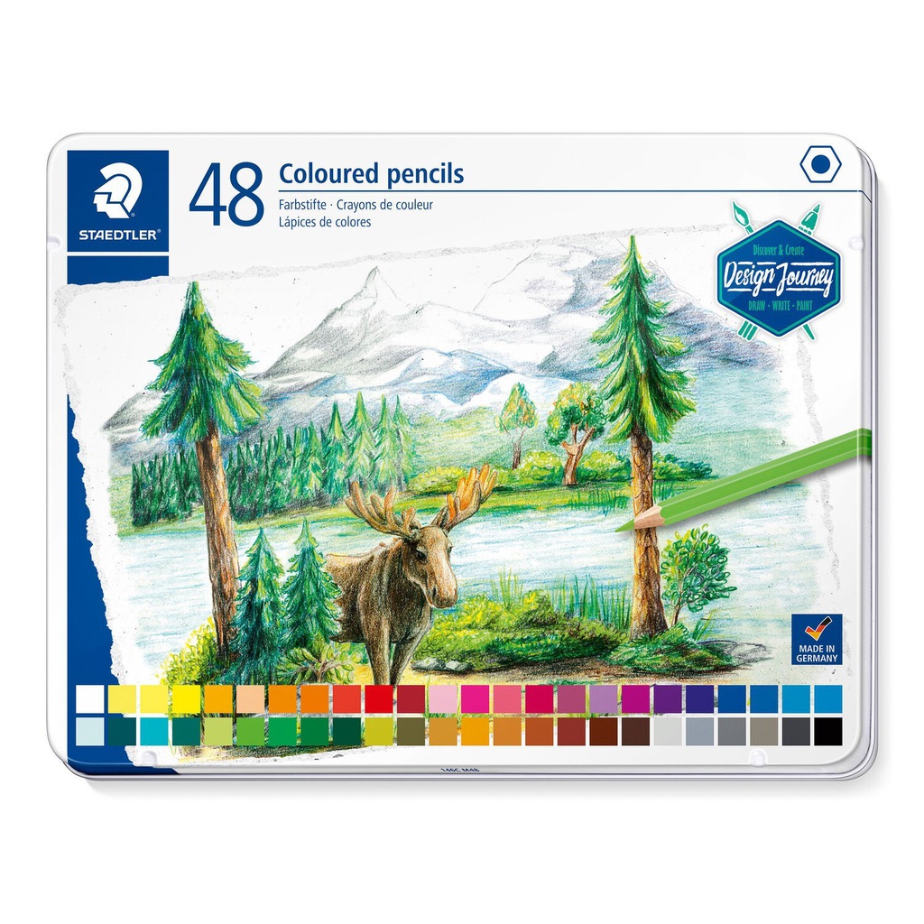 Staedtler crayons de couleur - étui métal 48 pc Design Journey