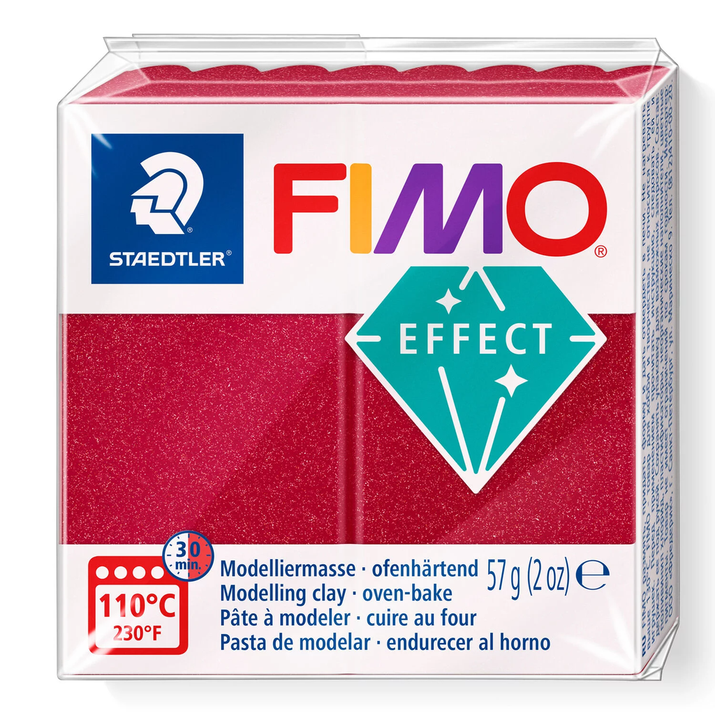 Fimo effect boetseerklei, 57gr - metallic robijn**