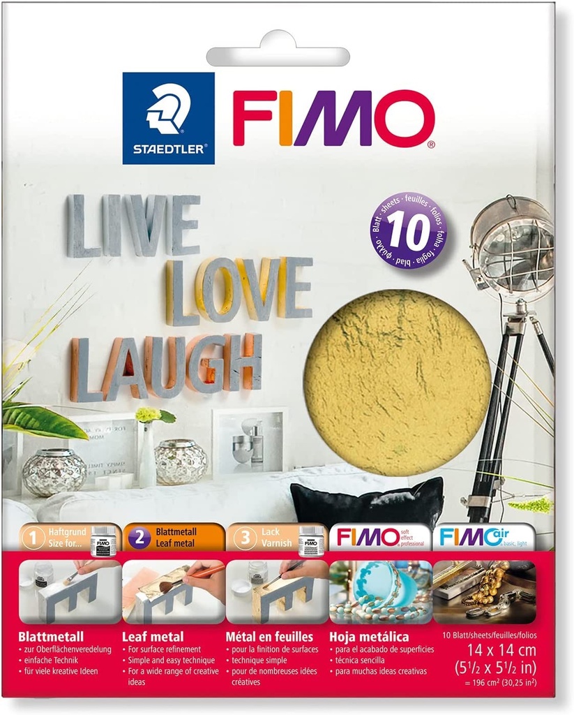 Fimo bladmetaal 10 vel, Goud