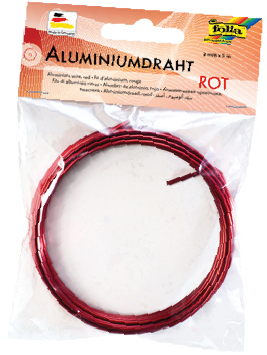 Aluminiumdraad 2 mm, 5 m - Rood