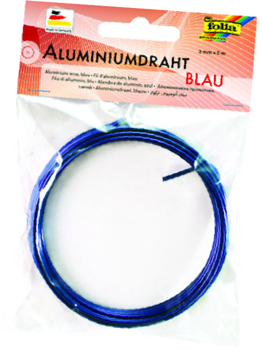 Aluminiumdraad 2 mm, 5 m - Blauw