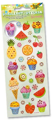 Briljante stickers SWEETS, 10x23cm, 1 vel - 31 stickers