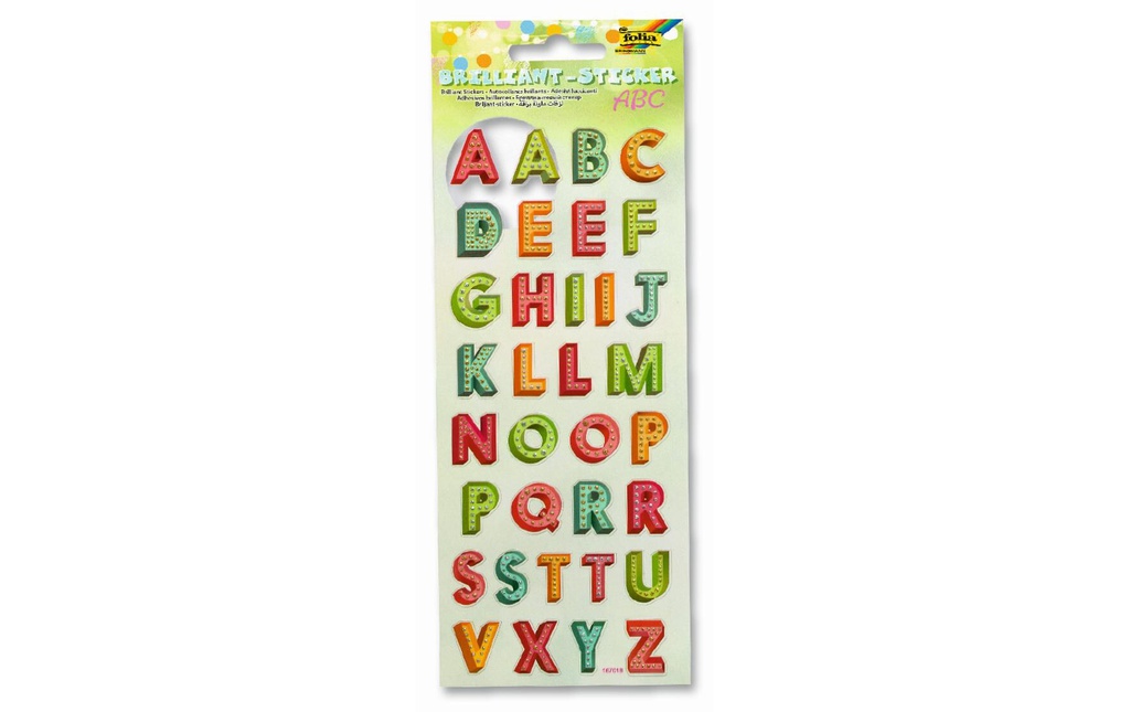 Briljante stickers ABC, 10x23cm, 1 vel - 34 stickers