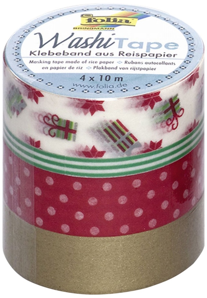 Washi-Tape 4pces-Set NOEL CLASSIQUE, 3x 15mmx10m + 1x 5mmx10m