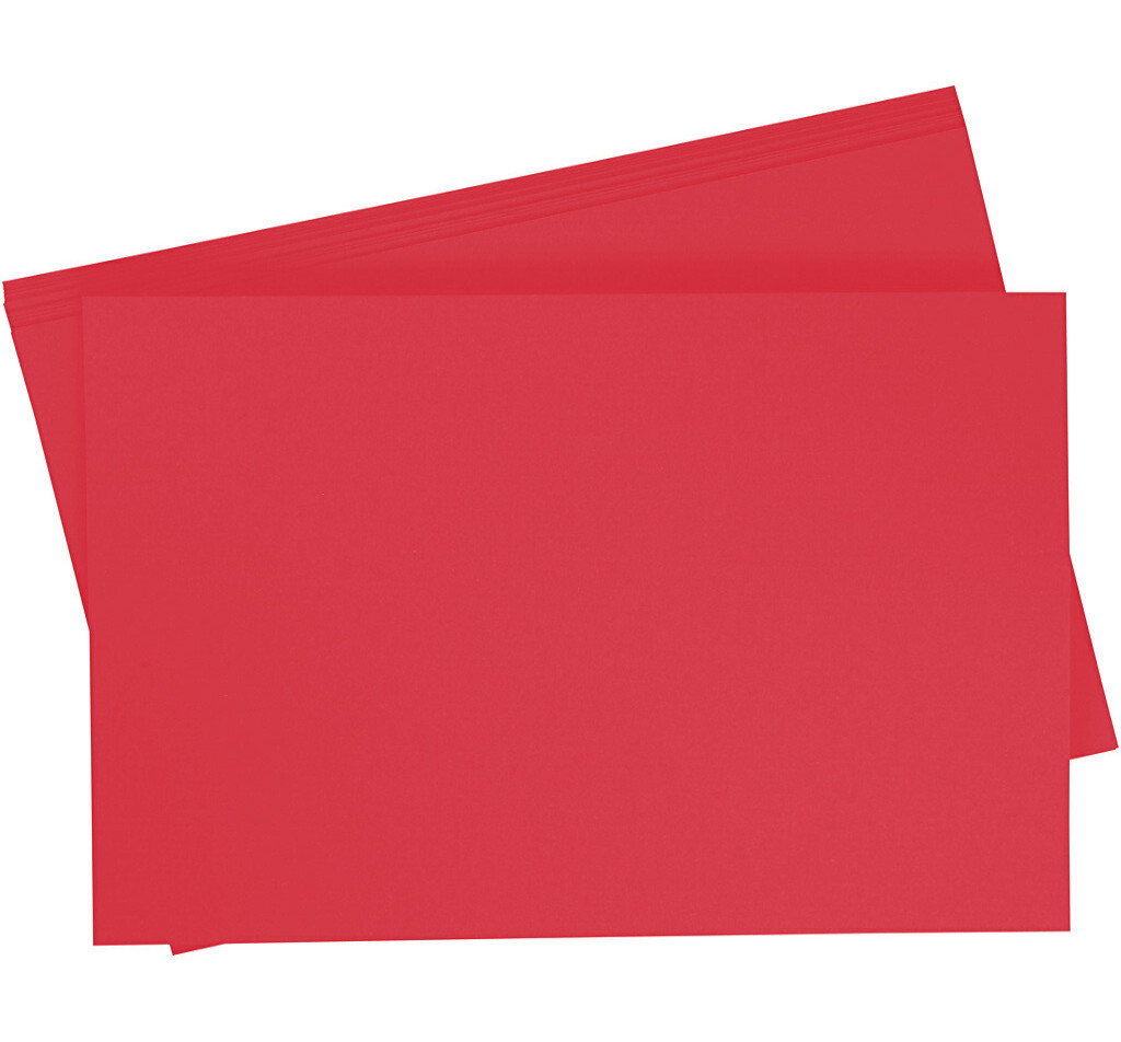 Plakkaatkarton 380g/m², 48x68cm, 1 vel, heet rood