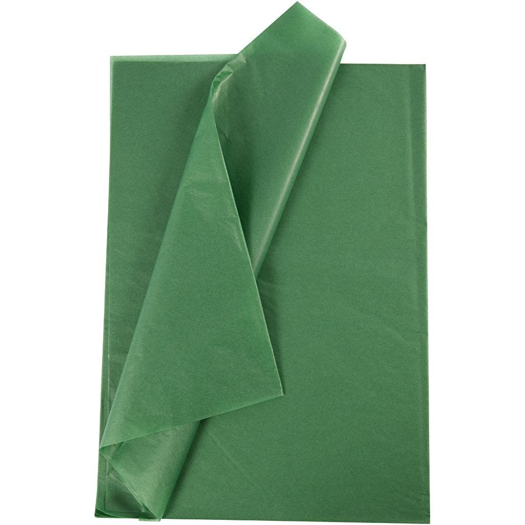 Papier de soie 20g/m², 50x70cm, 26 flles, vert foncé