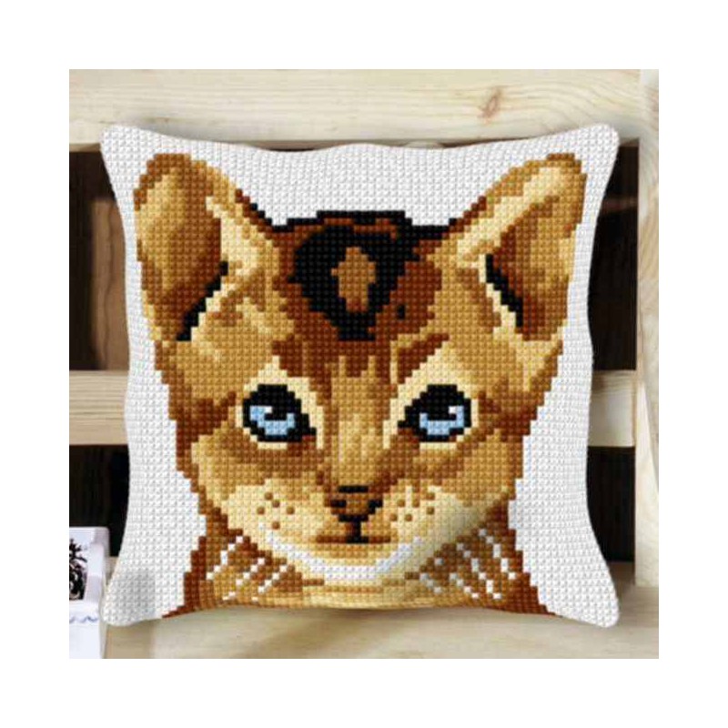 Kit Kruissteekkussen Decoline 40x40cm, n°10 Poes