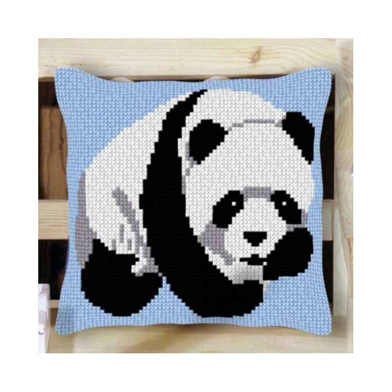 Kit Coussin Point de Croix Decoline 40x40cm, n°25 Panda