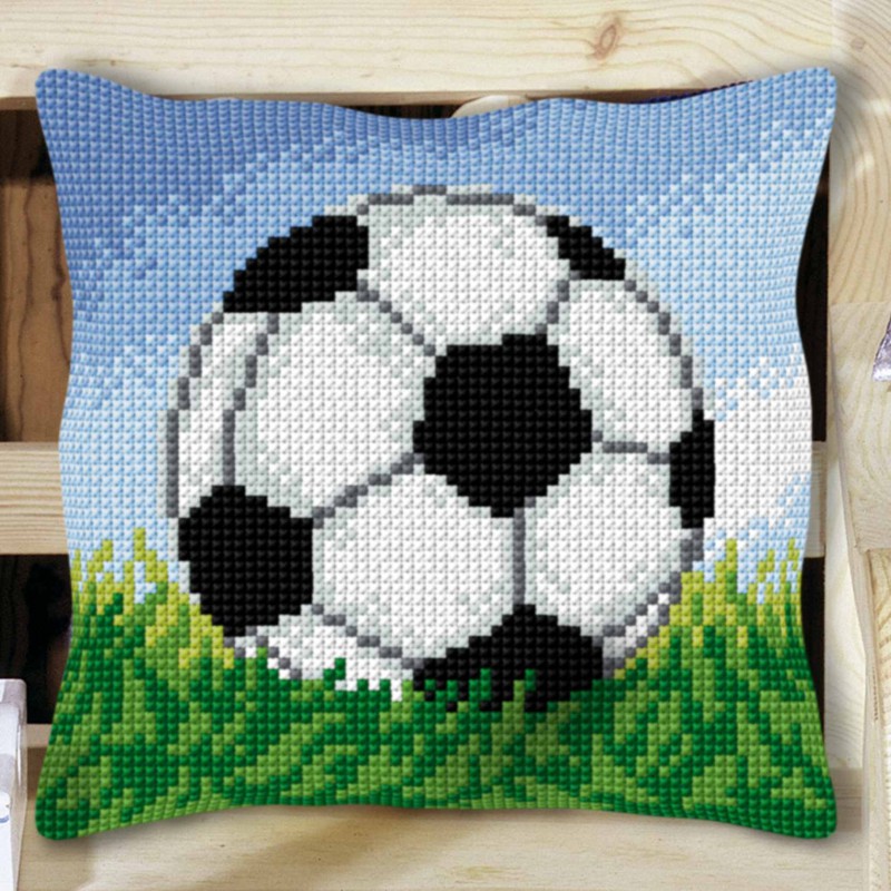 Kit Coussin Point de Croix Decoline 40x40cm, n°75 Football