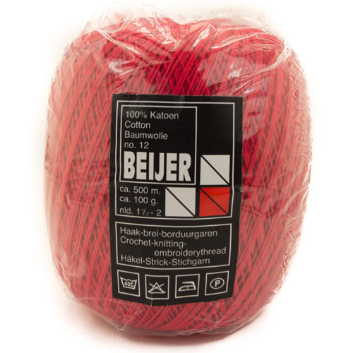 Glanskatoen n°12 - 100 gr, Rood